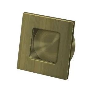 Deltana 2 3/4" Square Heavy Duty Flush Pull Antique Brass