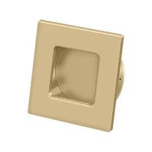 Deltana 2 3/4" Square Heavy Duty Flush Pull Brushed Brass