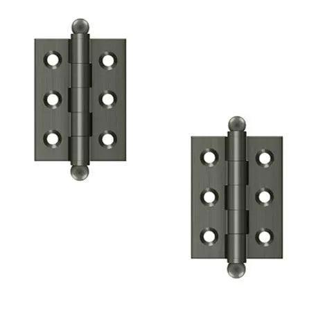 Deltana 2" x 1 1/2" Hinge with Ball Tips (Pair) Antique Nickel