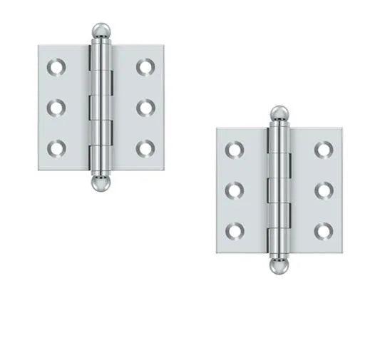 Deltana 2" x 2" Hinge with Ball Tips (Pair) Polished Chrome
