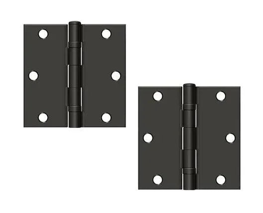 Deltana 3-1/2" x 3-1/2" Square Corner Ball Bearing Hinge Oil Rubbed Bronze