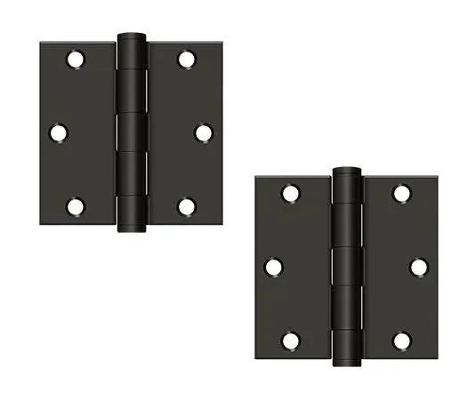 Deltana 3-1/2" x 3-1/2" Square Corner Hinge, Heavy Duty Oil Rubbed Bronze