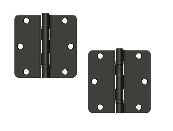 Deltana 3-1/2" x 3-1/2" x 1/4" Radius Ball Bearing Hinge, Residential Oil Rubbed Bronze