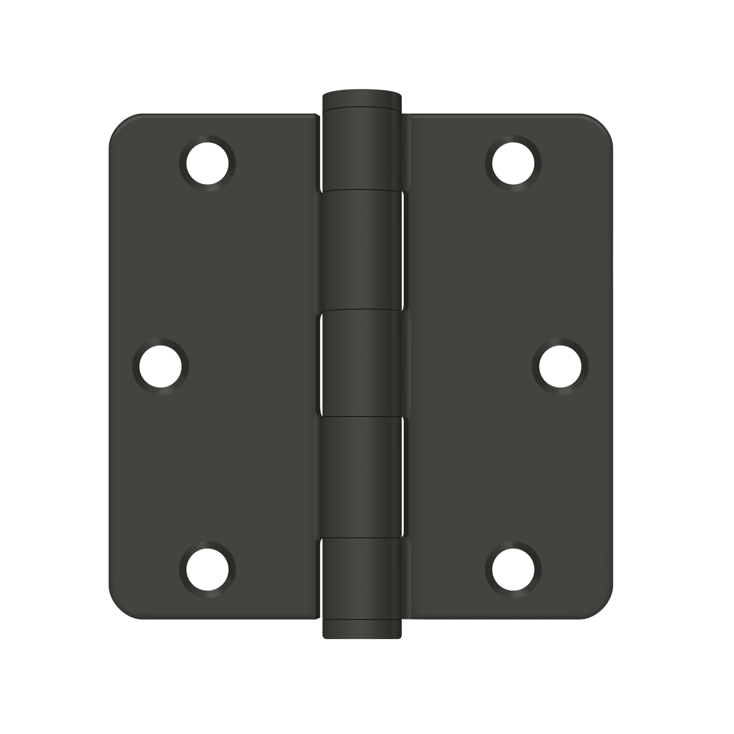 Deltana 3-1/2" x 3-1/2" x 1/4" Radius Corner Hinge, Heavy Duty 