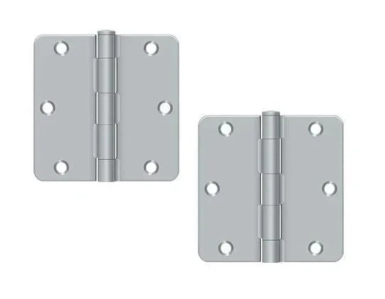 Deltana 3-1/2" x 3-1/2" x 1/4" Radius Hinge, Residential Brushed Chrome