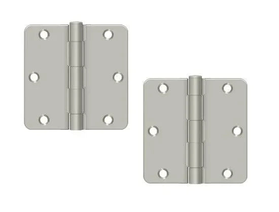 Deltana 3-1/2" x 3-1/2" x 1/4" Radius Hinge, Residential Brushed Nickel