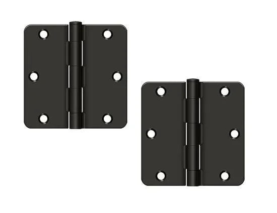 Deltana 3-1/2" x 3-1/2" x 1/4" Radius Hinge, Residential Oil Rubbed Bronze