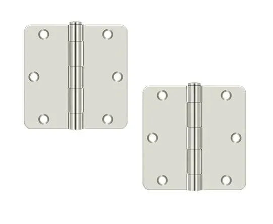 Deltana 3-1/2" x 3-1/2" x 1/4" Radius Hinge, Residential Polished Nickel