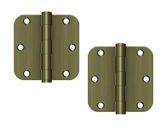 Deltana 3-1/2" x 3-1/2" x 5/8" Radius Hinge, Heavy Duty Antique Brass