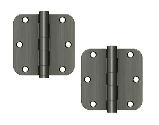 Deltana 3-1/2" x 3-1/2" x 5/8" Radius Hinge, Heavy Duty Antique Nickel