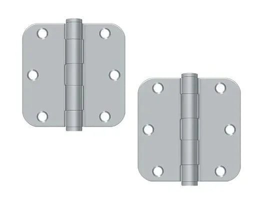 Deltana 3-1/2" x 3-1/2" x 5/8" Radius Hinge, Heavy Duty Brushed Chrome