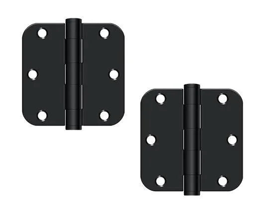 Deltana 3-1/2" x 3-1/2" x 5/8" Radius Hinge, Heavy Duty Paint Black