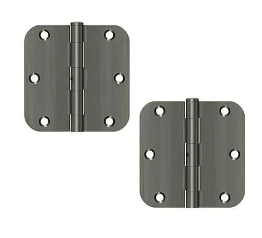 Deltana 3-1/2" x 3-1/2" x 5/8" Radius Hinge, Residential Antique Nickel