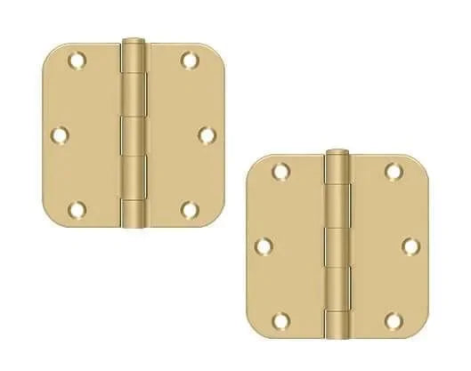 Deltana 3-1/2" x 3-1/2" x 5/8" Radius Hinge, Residential Brushed Brass