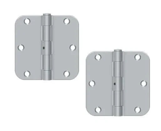Deltana 3-1/2" x 3-1/2" x 5/8" Radius Hinge, Residential Brushed Chrome