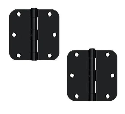 Deltana 3-1/2" x 3-1/2" x 5/8" Radius Hinge, Residential Paint Black