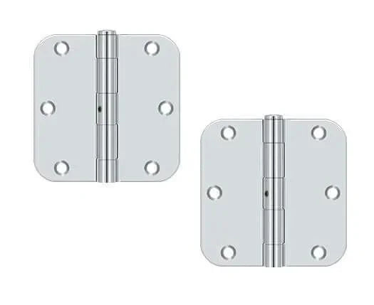 Deltana 3-1/2" x 3-1/2" x 5/8" Radius Hinge, Residential Polished Chrome