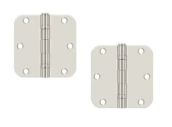 Deltana 3-1/2" x 3-1/2" x 5/8" Radius Hinge, Residential Polished Nickel