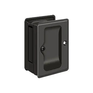 Deltana 3-1/4" x 2 1/4" Heavy Duty Pocket Door Lock; Adjustable in Oil Rubbed Bronze finish