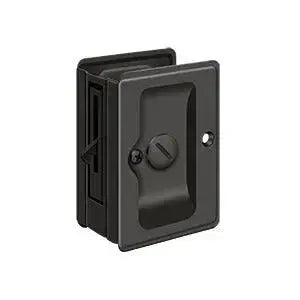 Deltana 3-1/4" x 2 1/4" Heavy Duty Pocket Door Lock; Adjustable in Oil Rubbed Bronze finish