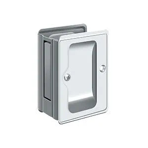 Deltana 3-1/4" x 2 1/4" Heavy Duty Pocket Door Lock; Adjustable in Polished Chrome finish