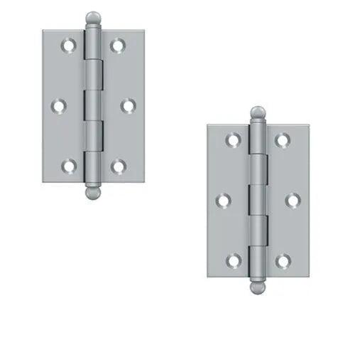 Deltana 3" x 2" Hinge with Ball Tips (Pair) Brushed Chrome
