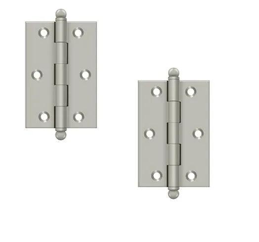Deltana 3" x 2" Hinge with Ball Tips (Pair) Brushed Nickel