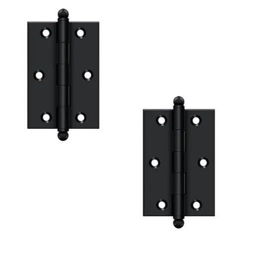 Deltana 3" x 2" Hinge with Ball Tips (Pair) Paint Black
