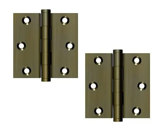 Deltana 3" x 3" Square Corner Hinge Antique Brass