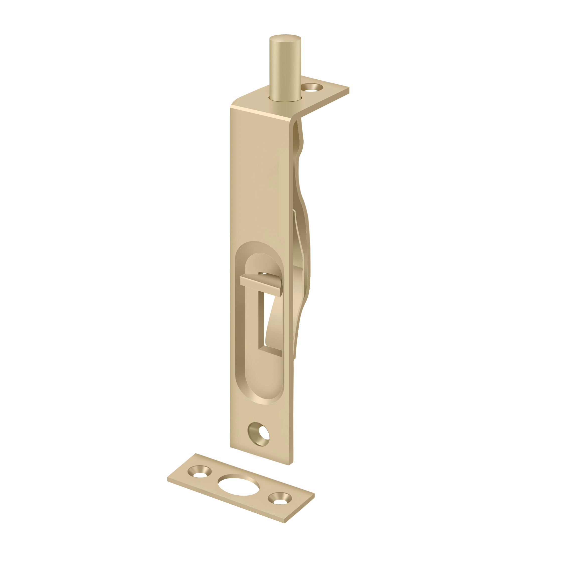 Deltana 4" Flush Bolt in Brushed Brass finish
