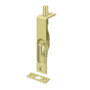 Deltana 4" Flush Bolt in Polished Brass finish