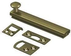 Deltana 4" Heavy Duty Concealed Scew Surface Bolt Antique Brass