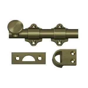 Deltana 4" Heavy Duty Dutch Door Bolt in Antique Brass finish