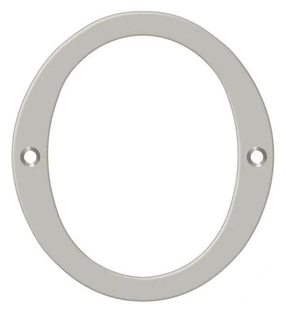 Deltana 4" House Number, Solid Brass, No. 0 in Satin Nickel finish