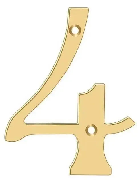 DeltanaDeltana 4" House Number, Solid Brass, No. 4 in 