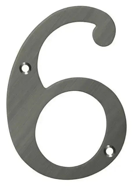 DeltanaDeltana 4" House Number, Solid Brass, No. 6 in 