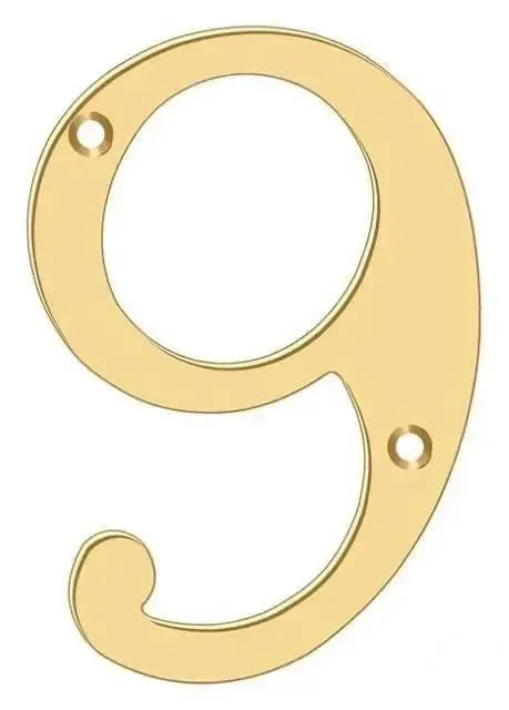 DeltanaDeltana 4" House Number, Solid Brass, No. 9 in 
