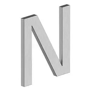 DeltanaDeltana 4" Letter N, Modern E Series with Risers, Stainless Steel in 