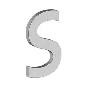 DeltanaDeltana 4" Letter S, Modern B Series with Risers, Stainless Steel in 