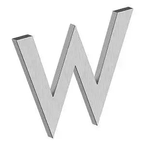 DeltanaDeltana 4" Letter W, Modern B Series with Risers, Stainless Steel in 