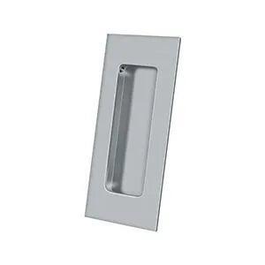 Deltana 4" Rectangular Flush Pull in Satin Chrome finish