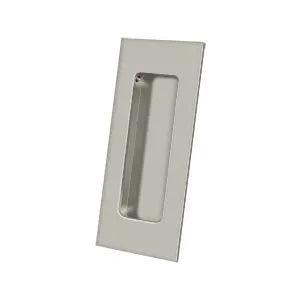 Deltana 4" Rectangular Flush Pull in Satin Nickel finish