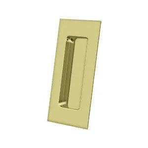 Deltana 4" Rectangular Flush Pull in Polished Brass finish