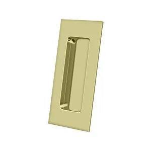 Deltana 4" Rectangular Flush Pull in Unlacquered Brass finish