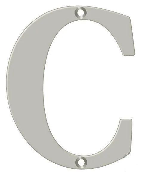 Deltana 4" Residential Letter C in Satin Nickel finish