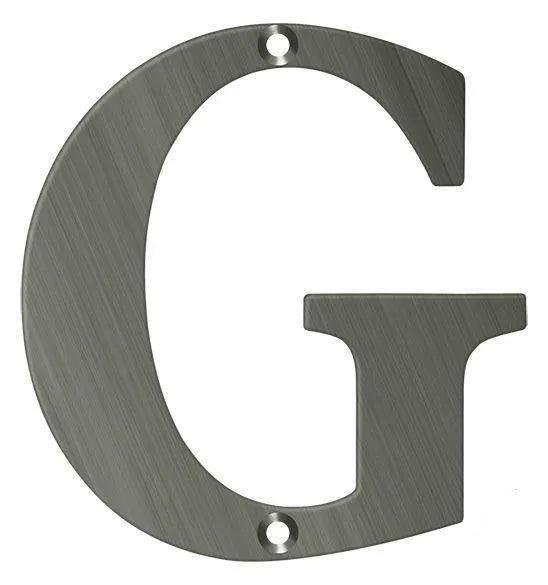 Deltana 4" Residential Letter G in Antique Nickel finish