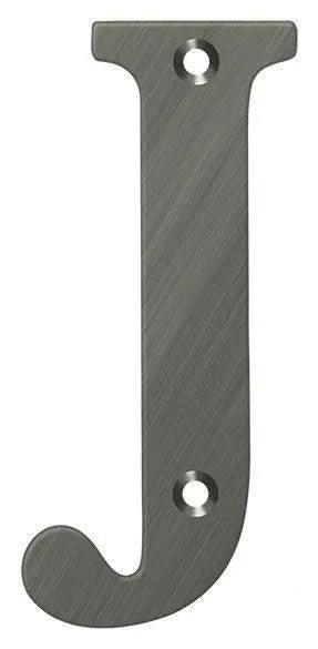 Deltana 4" Residential Letter J in Antique Nickel finish