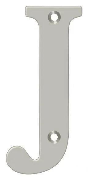 Deltana 4" Residential Letter J in Satin Nickel finish