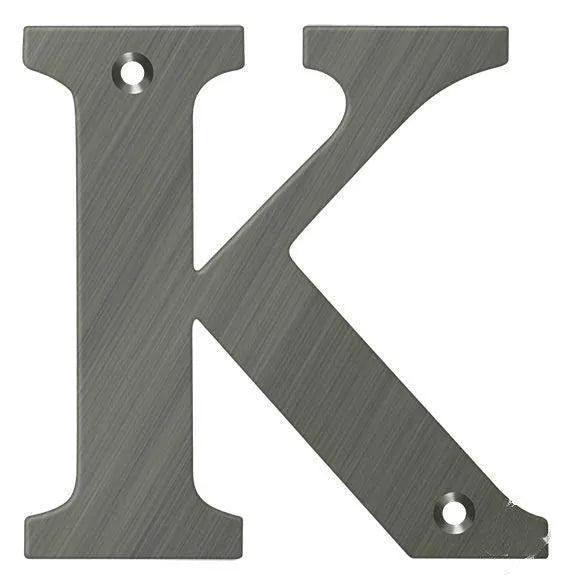 Deltana 4" Residential Letter K in Antique Nickel finish