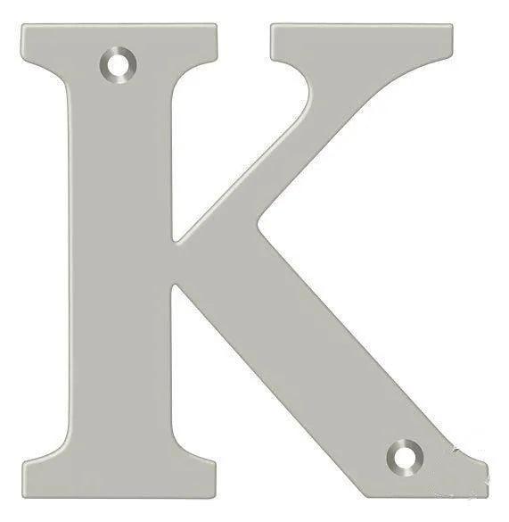 Deltana 4" Residential Letter K in Satin Nickel finish